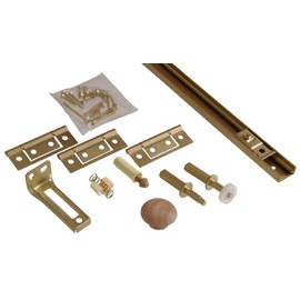 Hardware Essentials Bi-Fold Door Hardware Set 48 Inch Opening, 1" to 1-3/8" Door Thickness, 1-Kit, Brass
