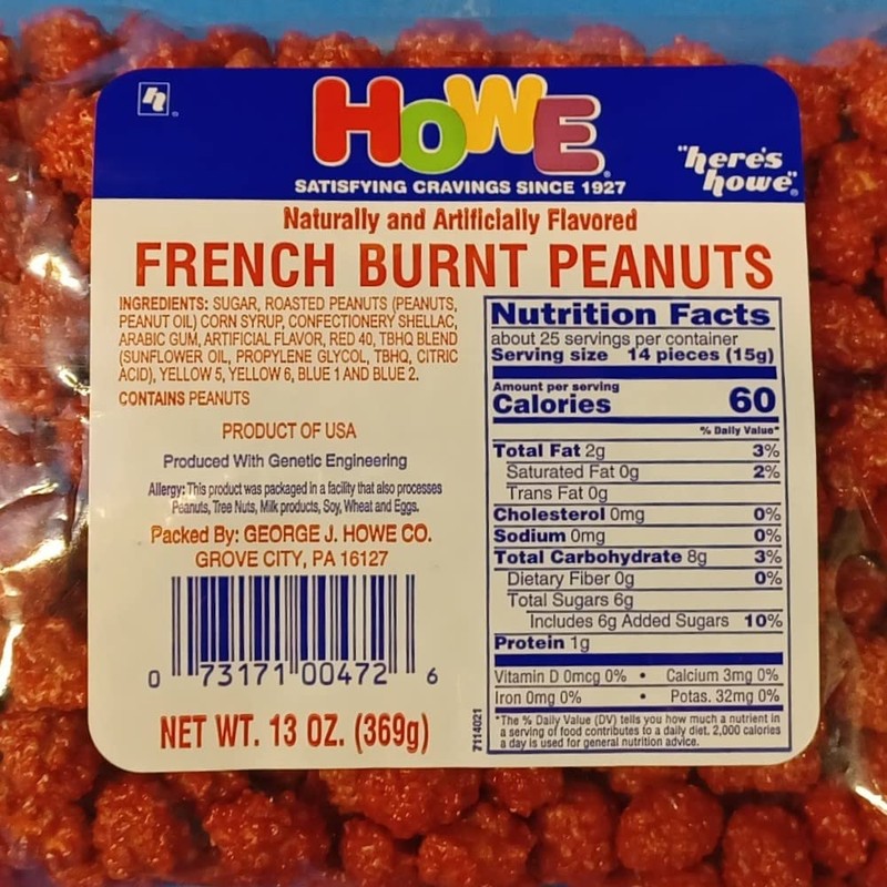 Howe Original French Burnt Peanuts Crunchy Candy Coated 3 Bags