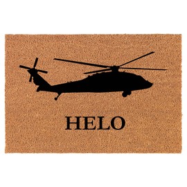Welcome Doormat Coco Coir Door Mat Gift Helo Helicopter Pilot (24" x 16")