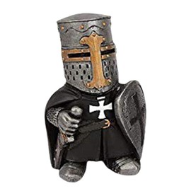 Chiyyak Garden Gnome Garden Statue Guardian Armor Knight Sculpture Gnome Garden Figurines Decoration Home Yard Lawn Garden