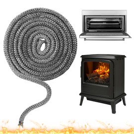 12 mm x 2.5 m Sealing Cord for Fireplace Stove Sealing Cord High-Quality Oven Sealing Cord Oven Tape 12 mm for Fireplace and Stove (Diameter 12 mm x 2.5 m)