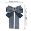 Elerevyo Bow Ties Striped Pre-Tied Long Tail Ribbon Brooch Pin