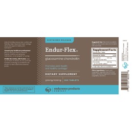Endur-Flex, 500mg Glucosamine & Chondroitin 200mg Sustained Release, 200 Tablets, Endurance Products Company