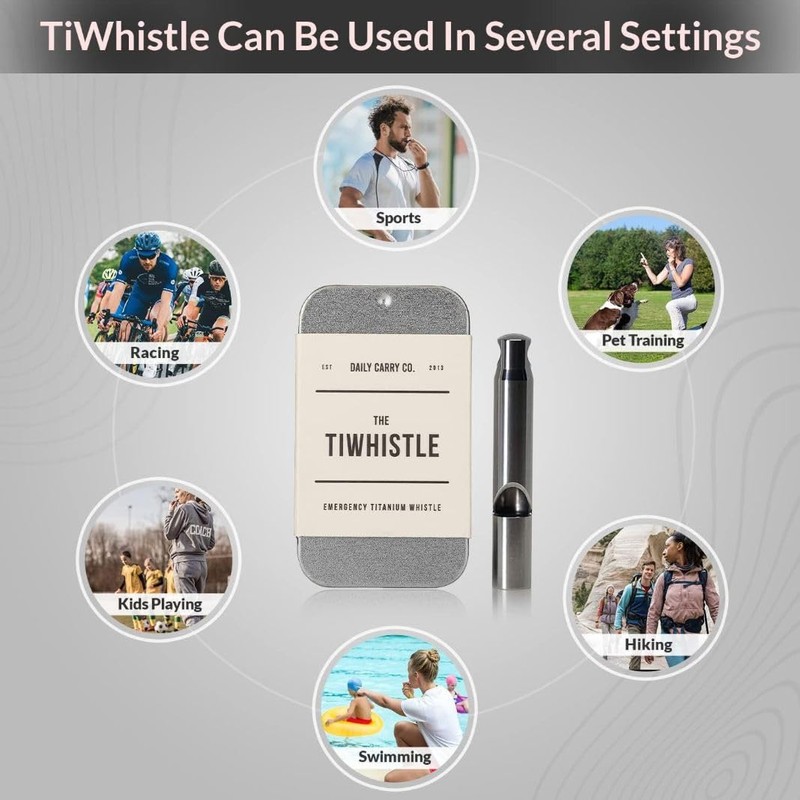 Yidome Titanium Emergency Whistle EDC Safety Whistle Loud up to