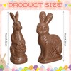 RattanView 2 Pcs Easter Chocolate Bunny Decor Figurines Brown Resin