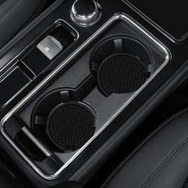 4 Pack Car Coasters, 2.75inch Universal Non-Slip Car Cup Holder Coaster for Car, PVC Cup Pad Mat Car Coasters for Cup Holders for Women (Black)