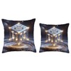 Angel Number 1111 with Metatron's Cube Throw Pillow