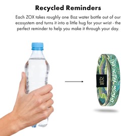 ZOX Inspirational & Motivational Bracelet – Uplifting Reversible Stretch Wristband with Positive Affirmations made from Recycled Plastic – Encouragement Gifts for Men, Women & Kids, S, Plastic, no