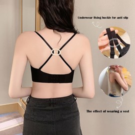3-Piece Bra Clips for Bra Straps Back Straps Clips Magic Clip Bra Straps Non-Slip Bra Straps Holder Bra Accessories, black