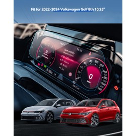 LANTU Car Screen Protector for 2022-2024 Golf 8th 2023 2024 Golf GTI Golf R Accessories Dashboard Touchscreen Protector Film Tempered Glass HD Clear Anti-Glare 10.25''