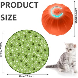 ZeiLaBang Kakadi Interactive Cat Toy Mat, 2 in 1 Simulated Interactive Hunting Cat Toy, with Cat Toy Ball, Electric, Hunting Cat Mat Toy, Cat Toy Electric