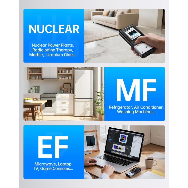 FNIRSI GC-03 Geiger Counter Electromagnetic Detector, 3IN1 Nuclear Radiation Detector