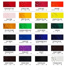 MEEDEN Artist Oil Paint Set - 24 Colors x 170ml/5.7oz Tubes - Art Supplies for Canvas Painting