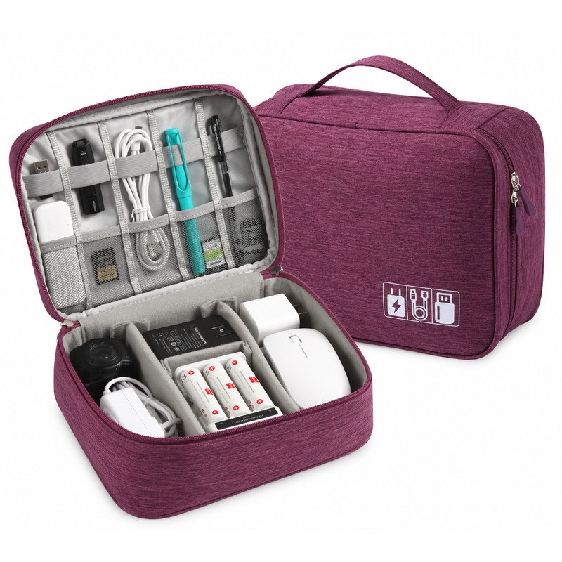 Waterproof Cable Storage Bag, Portable Electronic Organizer Case for USB