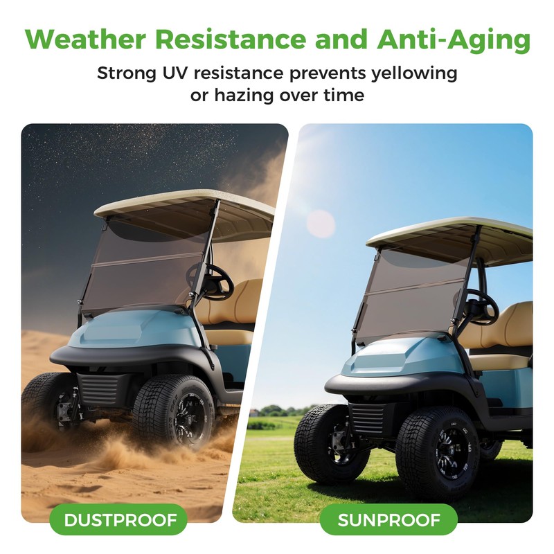 10L0L Golf Cart Windshield for Club Car Precedent 2004-Up, Tempo,