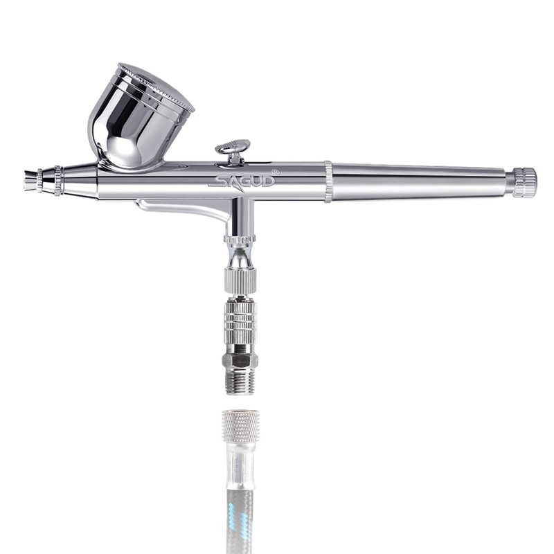 SAGUD Airbrush Kit 0.3mm Dual-Action Air Brush Gun with Extra