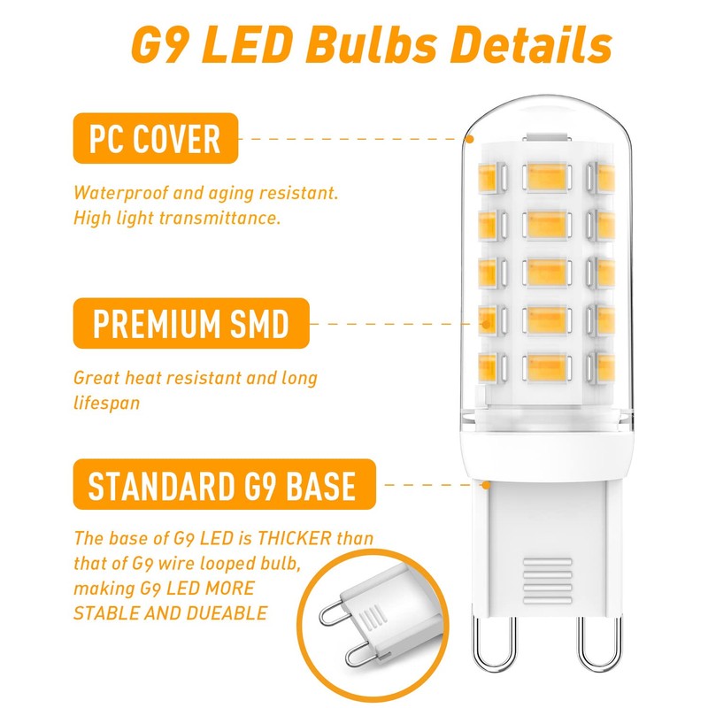 Lososuch G9 LED Bulbs Dimmable 3W (T4 30W 25W 20W