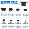 Tnisesm 135Pcs 8 Sizes Nylon Plastic Hole Plugs Black 1/4"