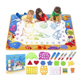 Toyk Water Doodle Mat for Kids, Magic Pens, Educational Toy for Ages 2-7, Gift