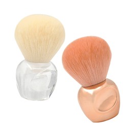 FOMIYES 2pcs Nail Dust Brush for Makeup Nail Art Blush Loose Powder Cleaning Tool Transparent Handle Bristles for Makeup and Enthusiasts