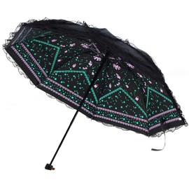 Black Parasol Gothic Lace UV Protection Vampire Umbrella for Lolita Kawaii Cosplay Wedding Decor