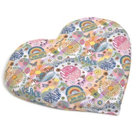 Organic Spelt Cushion Heart Approx. 30 x 25 cm – Organic Filling & Organic Fabric Flower Power – Heat Cushion – Grain Cushion – A Charming Gift