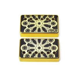 Guyker Humbucker Pickup Cover (1Pcs 50mm and 1Pcs 52mm Pole Spacing) – Cupronickel Bridge and Neck Pickups Frame Set Replacement Parts for Les Paul LP Style Electric Guitar (PC012, Gold)