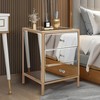 GEPOW End Tables, Modern Nightstand Bedside Table with 3 Drawers