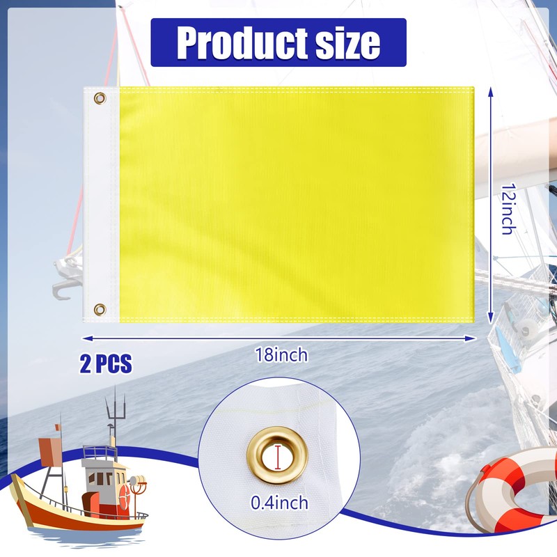 2 Pcs Yellow Quarantine Flag Blank Nautical Quarantine Message Flags