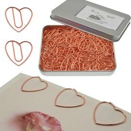 1.2 inch Heart Paper Clips, Invitation Clips,100 pcs, Cute Desk Accessories Office Gifts Idea