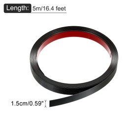 UXCELL Wall Trim, 16.4 ft x 0.59 in Stainless Steel Peel and Stick Self Adhesive Metalized Brushed Finish Strip Border Edge Frame for Home DIY Decoration, Black