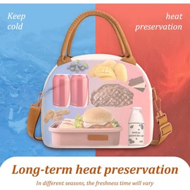Lonchera Térmica para Hombre y Mujer, Bolsa de Almuerzo con Correa, Bolsa Térmica Portátil, 600D Tela Oxford Prueba de Fugas, para Escolares, Trabajo, Oficina, Camping, Picnic, Playa, Viajes (Negro)