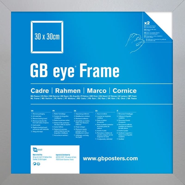 GB eye Contemporary Wooden Silver Picture Frame - 30.5 x 30.5cm