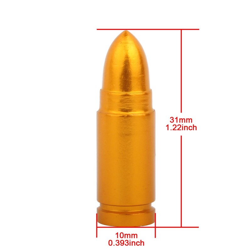 TOMALL Gold Valve Stem Caps Bullet Style for Bike Motorcycle