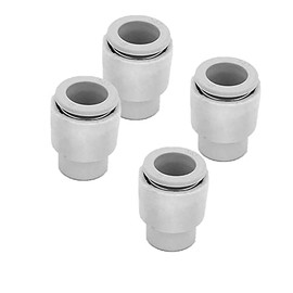 PipePush Fit Female End Cap, Plastic One-Touch Fitting Tube Plug for Air and Liquid, Pack of 4 (12mm)