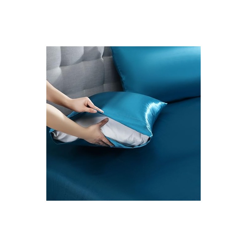 Beatrice Home Fashions 100% Luxury Satin Pillowcase 2 Pack, Queen