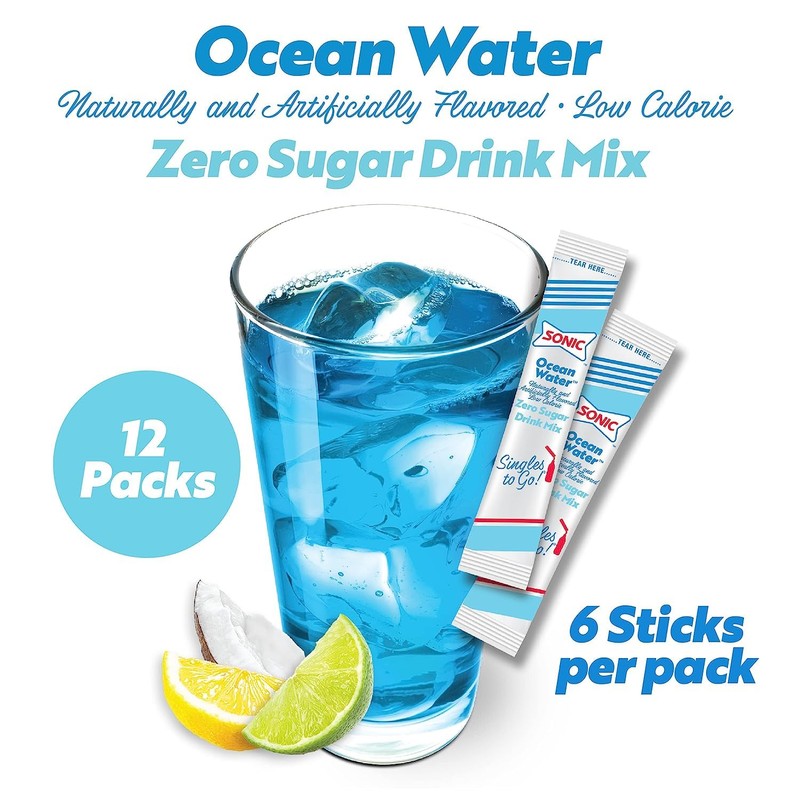 Sonic Singles to Go Powdered Drink Mix, Ocean Water, 6