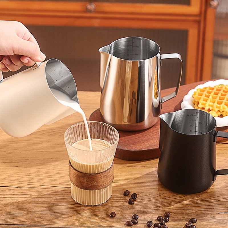 Pull Flower Cup Stainless Steel Art Froth Cup Pointed Mouth