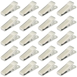 FMHXG 20PCS Metal Clip Reverse Mouth Label Clip Metal Mini Spring Clip Silver Dental Clip ID Badge Clip Binding Iron Clip Function Wire Clip Used for Hanging String Lights Photos Curtains Photos