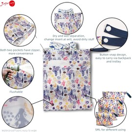Joyo roy Nappy Bags Wet Bag Cloth Nappy Wet Bags Wet Bag Nappy Bag Baby Nappy Bag Wet Dry Bag Wet Bag for Cloth Nappies Bag Organisers Large Nappy Bags Waterproof Zip Bag Nappy Bag Organiser SMML