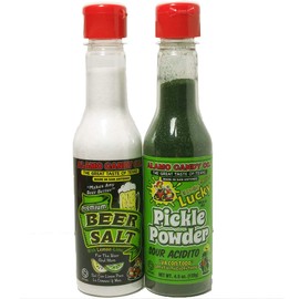 Alamo Candy Beer salt , Pickle Powder Bundle - Flavored Salt , Lemon - Lime, Sour Dill Pickle Salt - Beer Salt 4.75 oz and Pickle Powder 4.5 oz (2 Pack),2 Piece Set