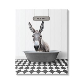 Stupell Industries Nice A** Funny Donkey Canvas Wall Art by Lettered and Lined