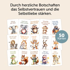 Creatastic® - Affirmation Cards Children from 6 [Easy-to-Understand Feelings Cards for Children] Pack of 50 | Sturdy Cardboard | Courage Cards for Children | Affirmation Children | Mindfulness Cards