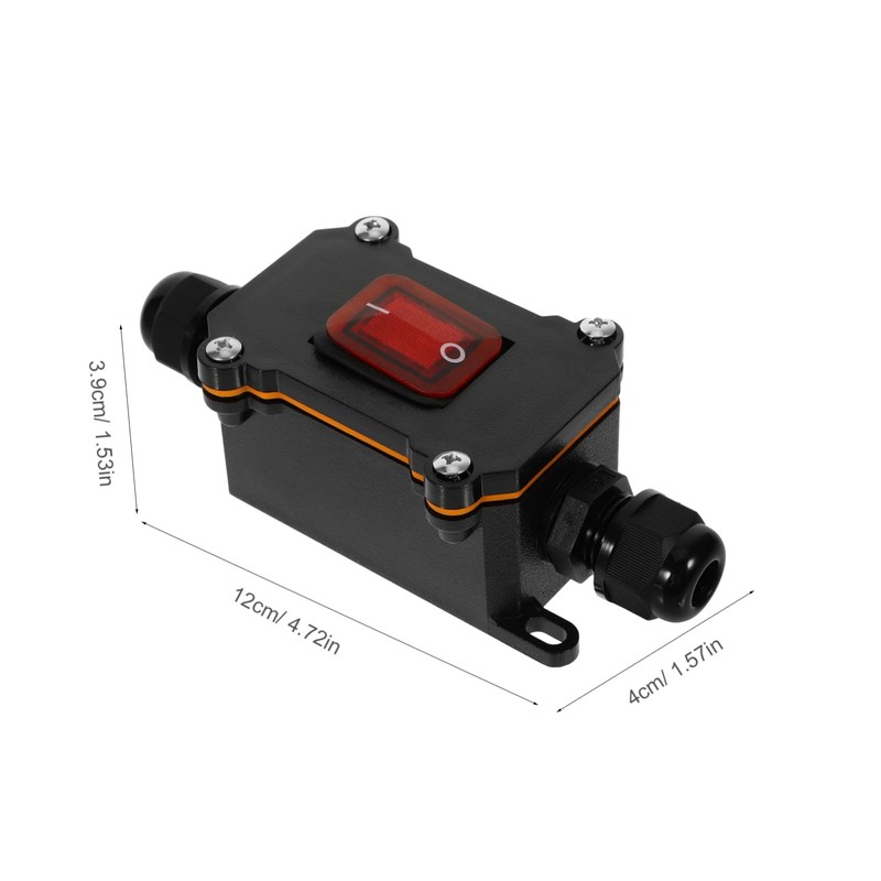 Gatuida Outdoor Toggle Switch Sockets Cord Connector Silver Light Switches