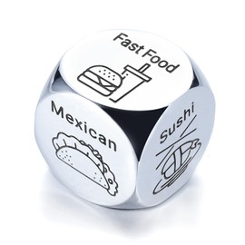 Anniversary Date Night Dice for him her, Steel Gift for 11th Anniversary, Father's Day Ideas for dad, Food Decider Date Night Gifts for Boyfriend Girlfriend, Gift for Christmas Wedding Registry