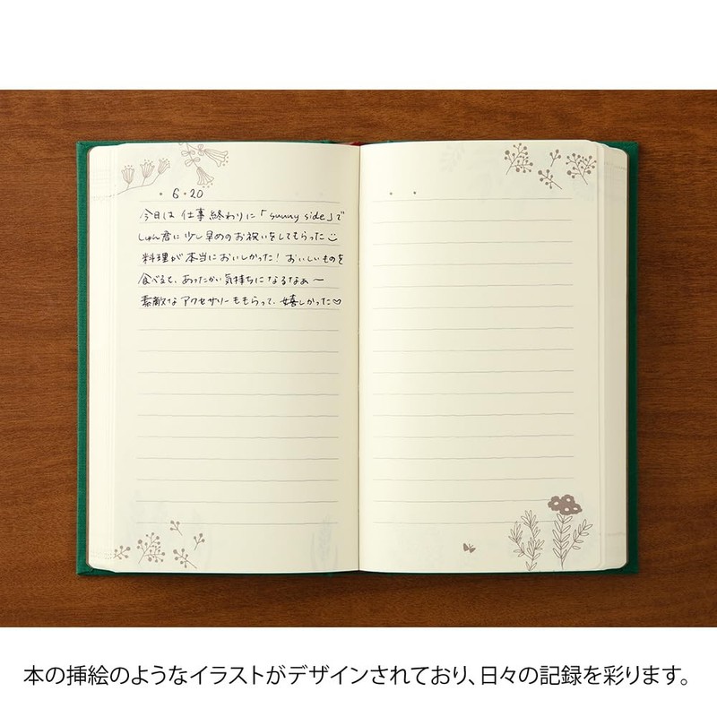 Midori 12706006 Diary, 1 Page, Daily Book, Floral Print