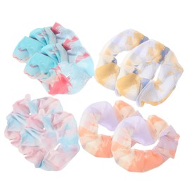 Mikinona 8pcs Tie-dye Scrunchies Gradient Color Hair Ties for Girls Soft Flannelette Hair Accessories Fashionable and Comfortable Ponytail Holders for Everyday Use and Special Occasions