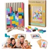Abnaok Holzpuzzle Tetris, 3D Puzzle Tetris Spiel Kinder,30 Stück Intelligenz