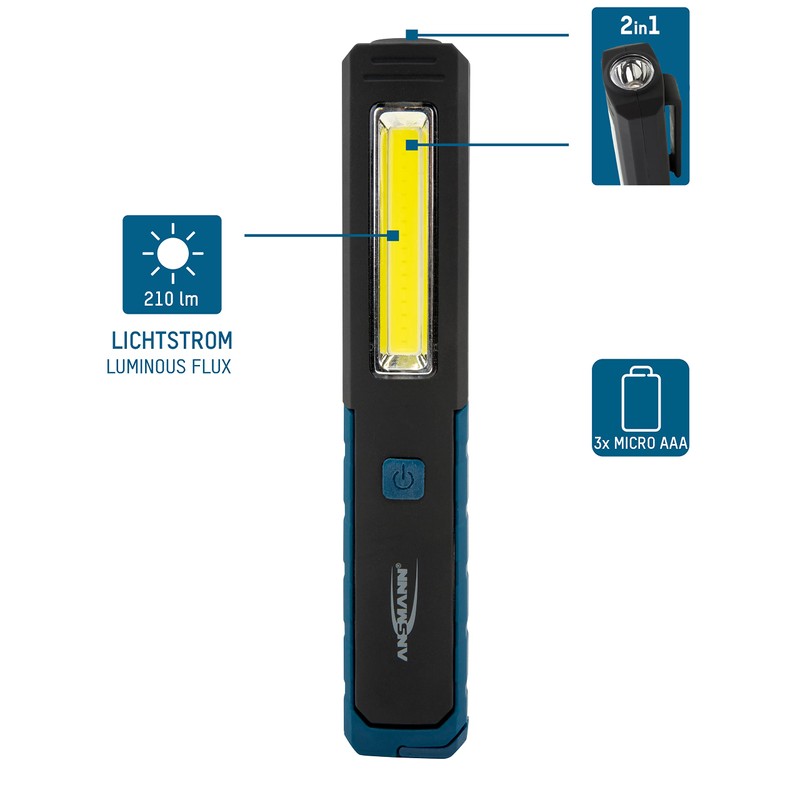 ANSMANN WL210B LED Workshop Lamp with 210 Lumens - Work
