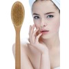 Bath Body Brush Long Handle Wooden Shower Brush with Natural